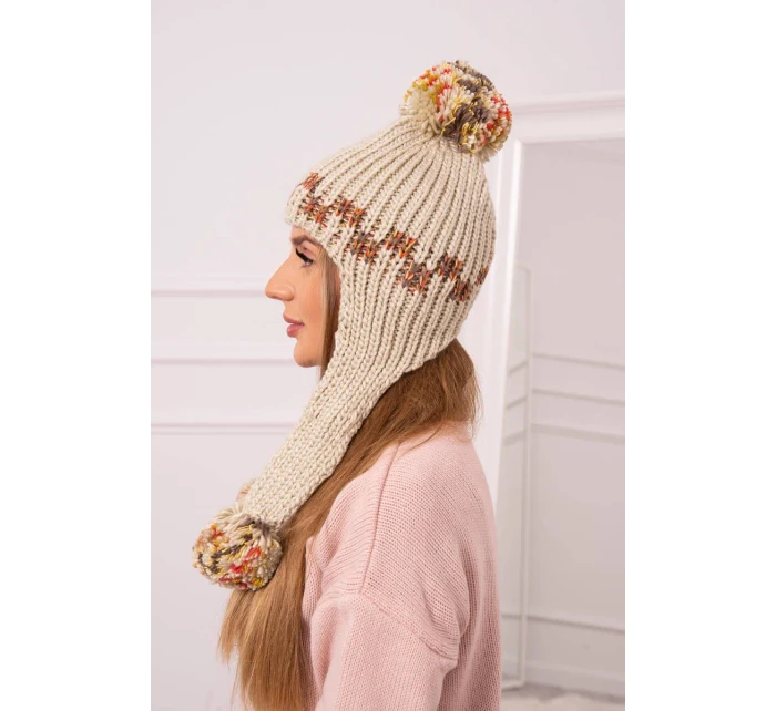 Dámská klapka na uši Nadia model 18751627 béžová - K-Fashion Dámská klapka na uši Nadia model 18751627 béžová - K-Fashion