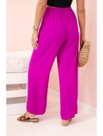 Kalhoty se širokými nohavicemi tmavě fialová
