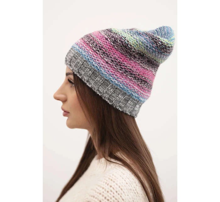 Čiapka s fleecom Krystyna K207 fialová+ružová Čiapka s fleecom Krystyna K207 fialová+ružová