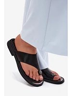 Kožené dámské žabky model 22126083 Černé - VINCEZA