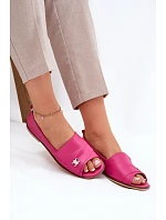 Kožené elegantné baleríny 1865 pink - Zazoo