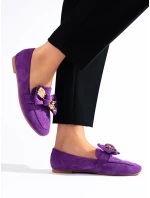Jedinečné mokasíny fialové dámské bez podpatku Jedinečné mokasíny fialové dámské bez podpatku