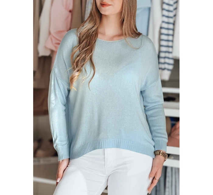 Dámský oversize hladký svetr modrý Dstreet model 21986081 - FashionStreet