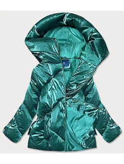 METALICZNA KRÓTKA ZIMOWA KURTKA DAMSKA ZIELONA model 21242780 - Ann Gissy