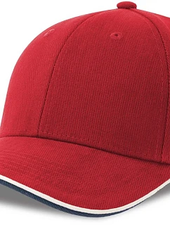 Atlantis Headwear Pilot Piping Sandwich-S 6-panelová ťažká sendvičová čiapka 33.0274 červená