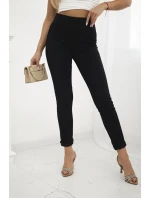 Nohavice s ozdobnými lamelami Čierna