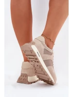 Zamszowe Sneakersy Na Platformie Damskie Big Star RR274897 HI-POLY SYSTEM Beżowe Zamszowe Sneakersy Na Platformie Damskie Big Star RR274897 HI-POLY SYSTEM Beżowe