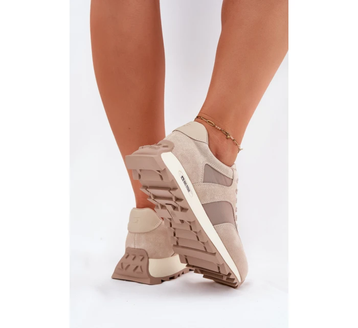 Zamszowe Sneakersy Na Platformie Damskie Big Star RR274897 HI-POLY SYSTEM Beżowe Zamszowe Sneakersy Na Platformie Damskie Big Star RR274897 HI-POLY SYSTEM Beżowe