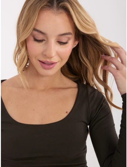 Bluzka WT BZ model 21858981 ciemny brązowy - FPrice Bluzka WT BZ model 21858981 ciemny brązowy - FPrice