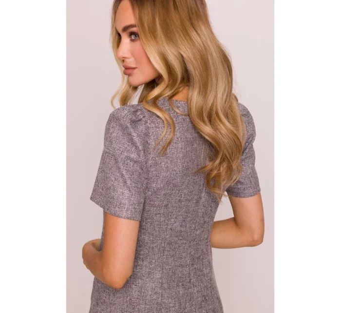 M855 Mini šaty áčkového strihu - grafitové M855 Mini šaty áčkového strihu - grafitové