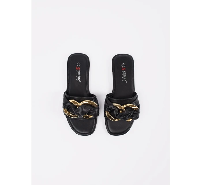 Krásné černé dámské  nazouváky bez podpatku