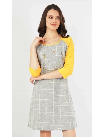 Dámská noční košile s tříčtvrtečním rukávem model 15781376 - Vienetta Dámská noční košile s tříčtvrtečním rukávem model 15781376 - Vienetta