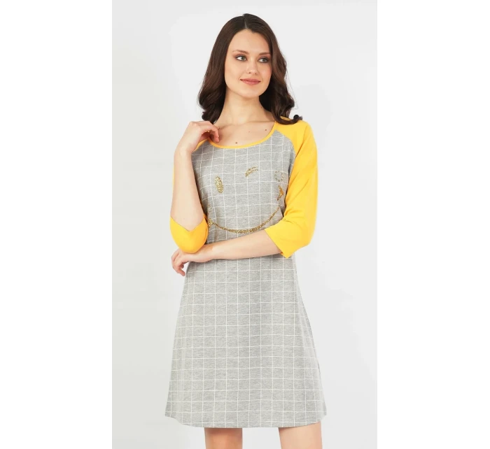 Dámská noční košile s tříčtvrtečním rukávem model 15781376 - Vienetta Dámská noční košile s tříčtvrtečním rukávem model 15781376 - Vienetta