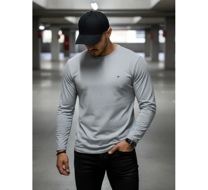 Pánské šedé tričko s dlouhým rukávem Dstreet model 21963473 - FashionStreet