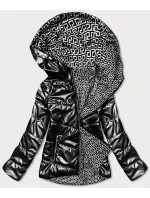 Oboustranná černá dámská bunda s kapucí model 17099273 - S'WEST