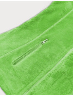 Dámska plyšová vesta v neónovo zelenej farbe (HH003-44)