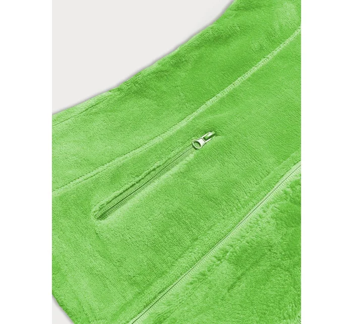 Dámska plyšová vesta v neónovo zelenej farbe (HH003-44)