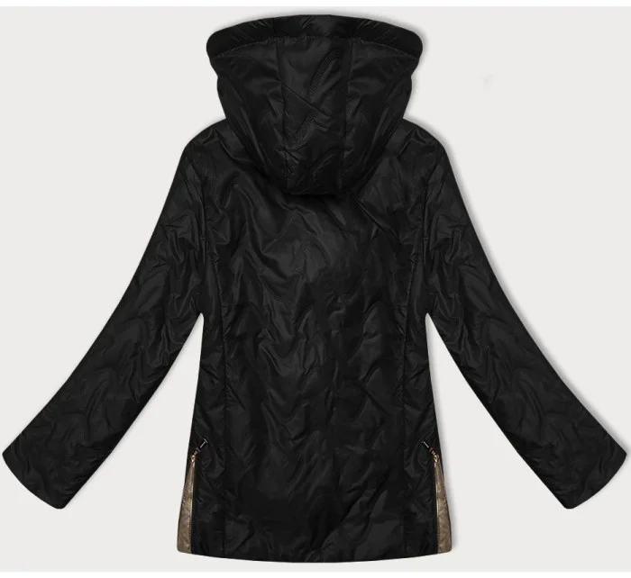 Čierna dámska prešívaná bunda s odnímateľnou kapucňou S'West (B8356-1) Čierna dámska prešívaná bunda s odnímateľnou kapucňou S'West (B8356-1)