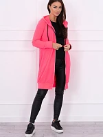 Šaty s kapucňou mikina ružová neónová