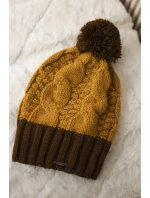 Fleecová čiapka Paris K212 horčicová+hnedá