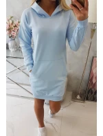 Šaty s kapucí v modré barvě Šaty s kapucí v modré barvě