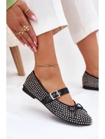 Zdobione Baleriny Z Kokardką I Paskiem Czarne Zdivisa Zdobione Baleriny Z Kokardką I Paskiem Czarne Zdivisa