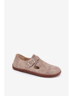 Semišové Polobotky Barefoot Dámské S Přezkou model 21703098 Béžové - Zazoo