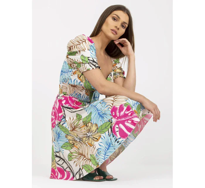 Šaty DHJ SK 15836.51 biela a modrá