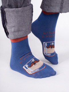 Yoclub Bavlnené ponožky vzory farby SKS-0086F-C100 Modrá