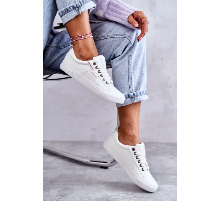 Dámske kožené tenisky Big Star - biele