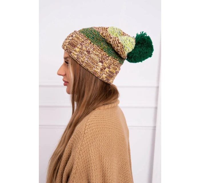 Pola fleecová čiapka K267 green+yellow neon
