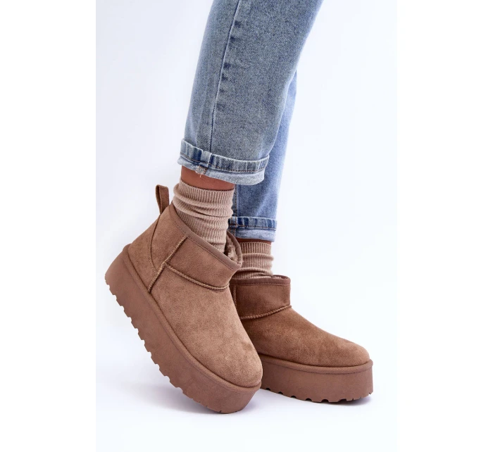 Kůže Sněhové Boty Na Platformě Tmavě Hnědé model 21630216 - Boto Kůže Sněhové Boty Na Platformě Tmavě Hnědé model 21630216 - Boto