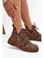 Semišové nízké dámské na platformě Big Star béžové model 21708669 - Big Star Shoes Semišové nízké dámské na platformě Big Star béžové model 21708669 - Big Star Shoes