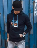 Pánska zateplená mikina s kapucňou tmavomodrá FashionStreet BX5380