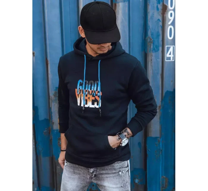 Pánska zateplená mikina s kapucňou tmavomodrá FashionStreet BX5380