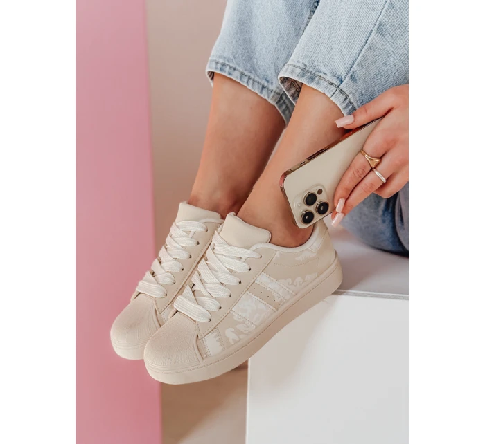 Dámské tenisky na platformě beige Dstreet model 21986989 - FashionStreet