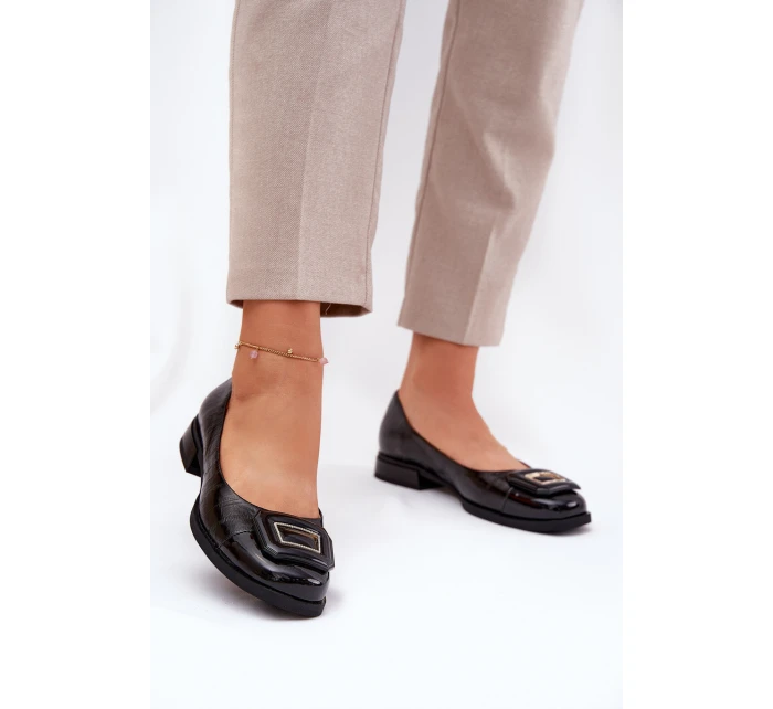 Kožené Baletky S Ozdobou D&A model 21691021 Černé - S.Barski