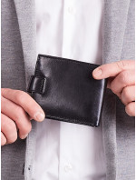 Pánska horizontálna čierna kožená peňaženka