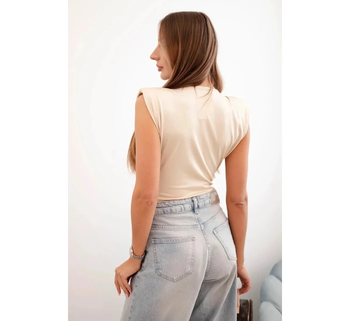 Dámska saténová blúzka 10047 béžová - Kesi