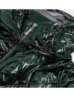 Lesklá zelená prešívaná dámska bunda (B9573)