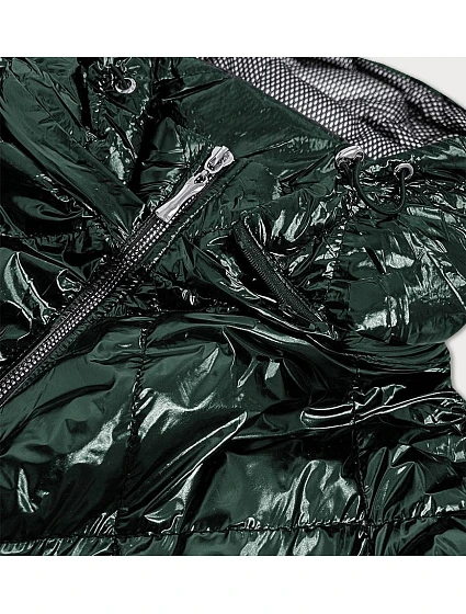 Lesklá zelená prošívaná dámská bunda model 16148177 - S'WEST