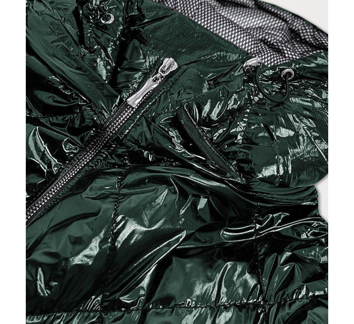 Lesklá zelená prošívaná dámská bunda model 16148177 - S'WEST