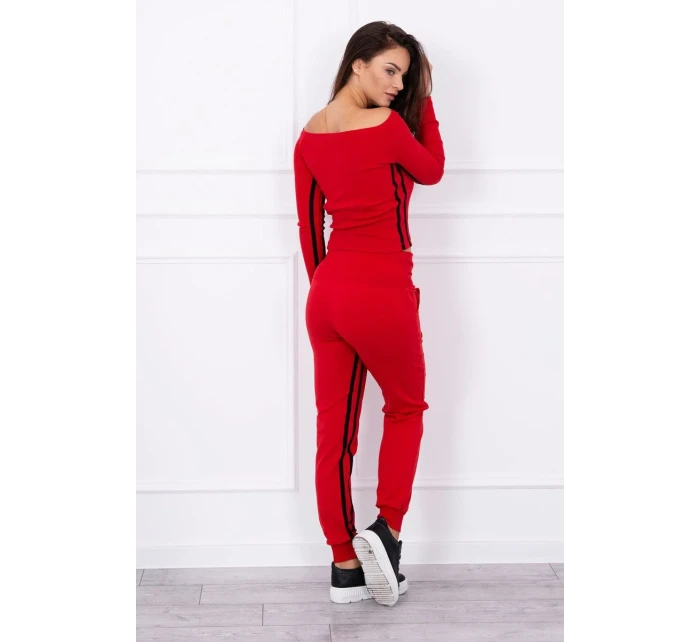 Súprava s dvojitým lemovaním červená