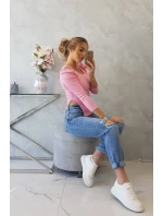 Blúzka s buffovými rukávmi svetlo ružová Blúzka s buffovými rukávmi svetlo ružová