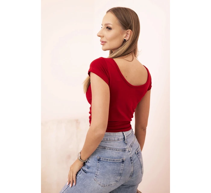 Dámska klasická bavlnená blúzka s krátkymi rukávmi modrá