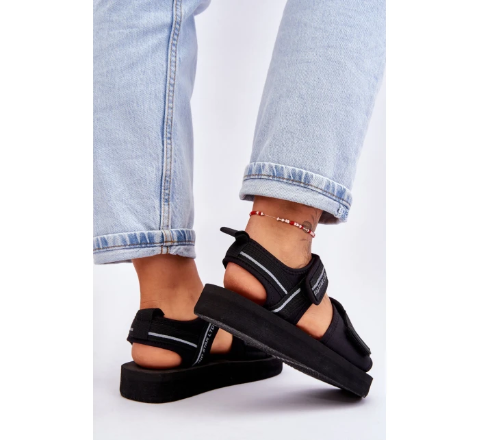Damskie Sandały Na Rzepy Big Star LL274784 Czarne