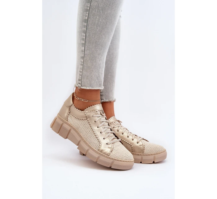 Damskie Skórzane Półbuty Maciejka 05850-22 Jasnobeżowe