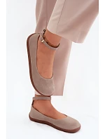 Baleríny Barefoot z přírodního semiše Zazoo 020 Cappuccino