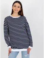 Dámska mikina LO BL LK 236.27X biela a tmavo modrá - FPrice Dámska mikina LO BL LK 236.27X biela a tmavo modrá - FPrice