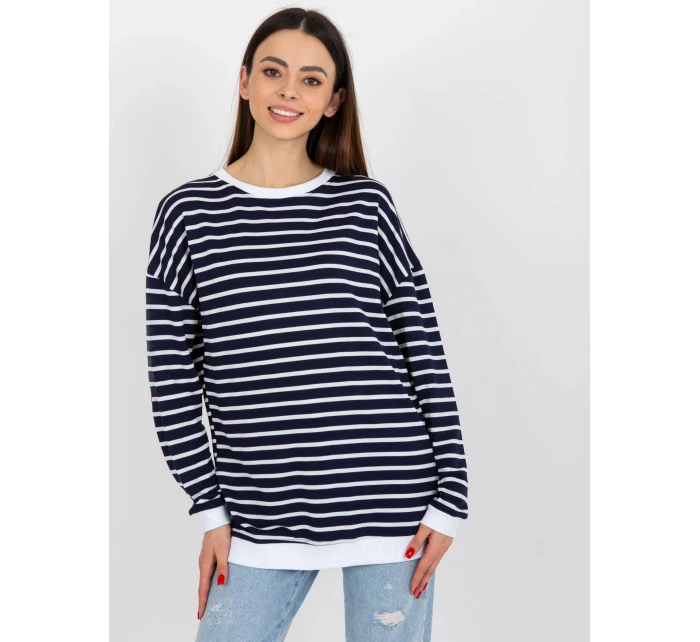 Dámska mikina LO BL LK 236.27X biela a tmavo modrá - FPrice Dámska mikina LO BL LK 236.27X biela a tmavo modrá - FPrice